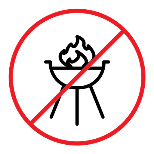 No barbecue with fire sign color outline icon