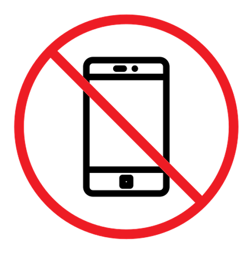 No cell phone sign color outline icon