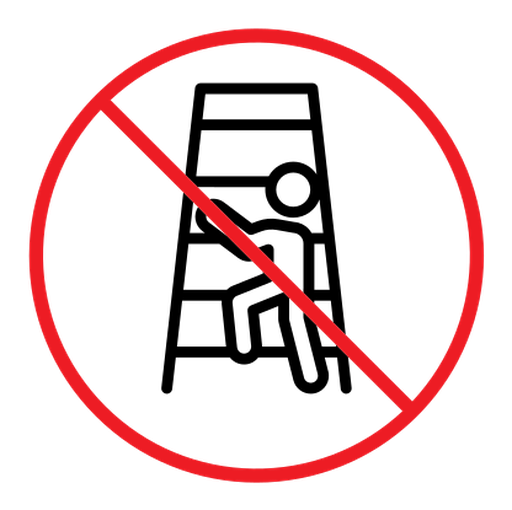 No climbing allowed sign color outline icon