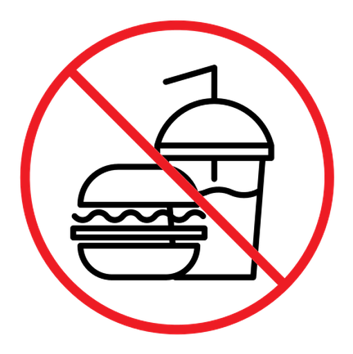 No food allowed sign color outline icon