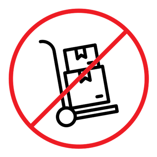 No hand truck sign color outline icon