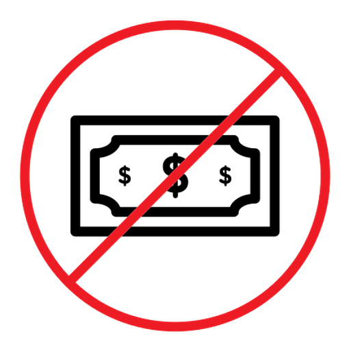 No money sign (2) color outline icon