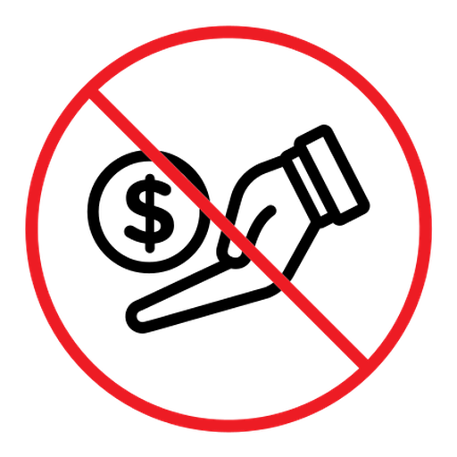 No money sign color outline icon
