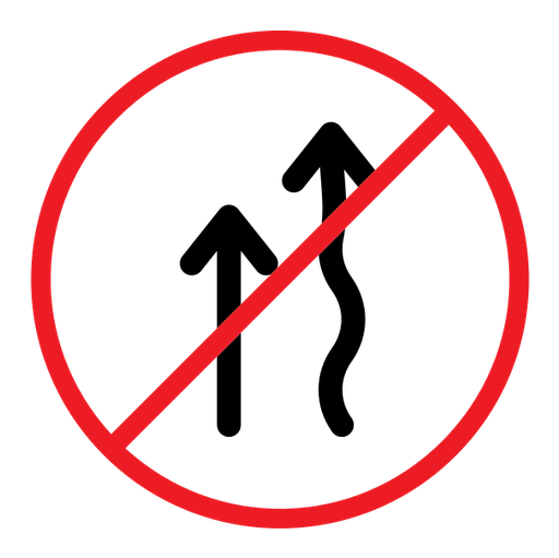 Do not overtake traffic Sign color outline icon