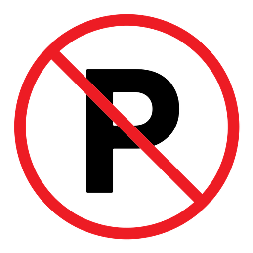 No parking sign color outline icon