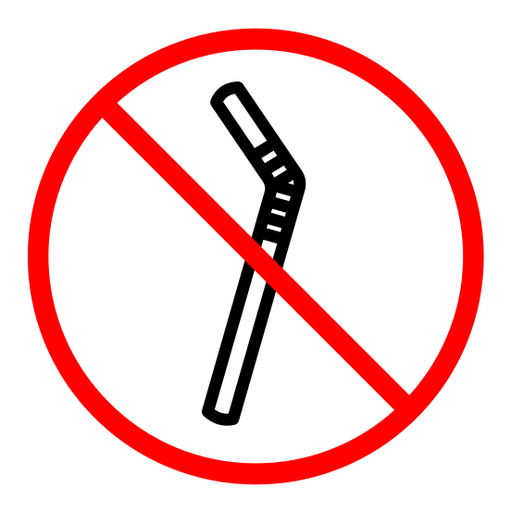 Stop using the plastic straw color outline icon