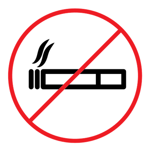 No smoking cigarette sign color outline icon