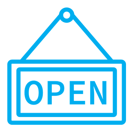 Open sign color outline icon
