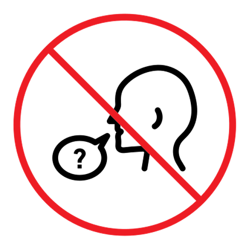 Please do not ask sign color outline icon