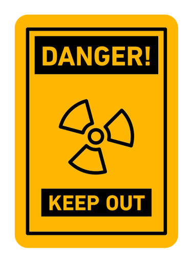 Danger high radiation area keep out sign color outline icon