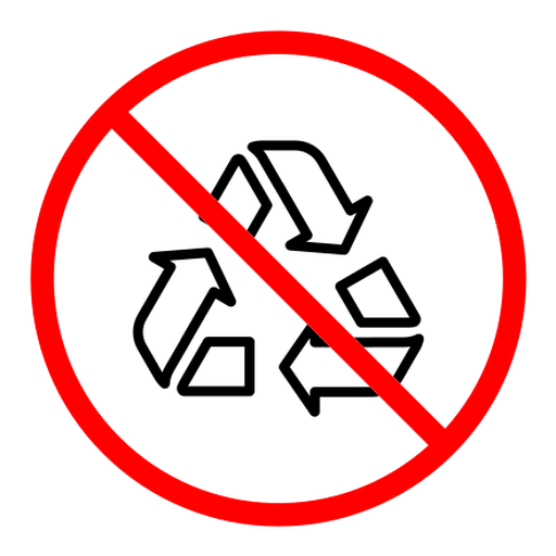 Recycle prohibition sign color outline icon