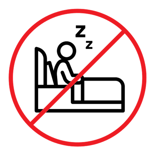 Sleepover ban sign color outline icon