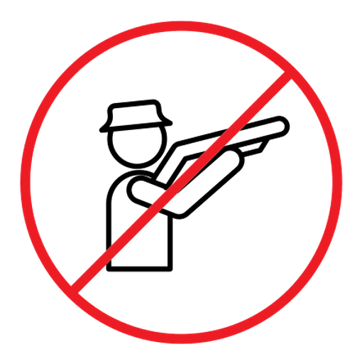 Stop hunting sign color outline icon