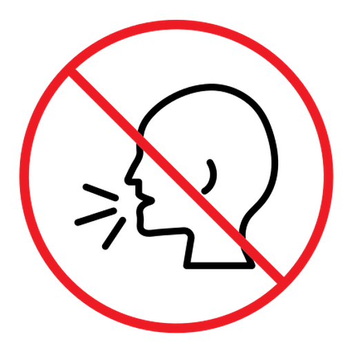 Stop talking sign color outline icon