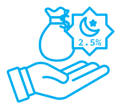 Zakat with money gift color outline icon