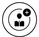 Add a new user black filled icon