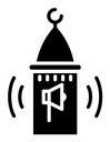 Adzan black filled icon