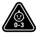 Age warning sign black filled icon