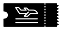 Air tickets black filled icon