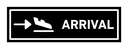 Airport arrival sign black filled icon