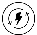 Alternative power black filled icon