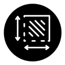 Area and dimension black filled icon