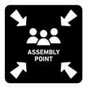Assembly point black filled icon