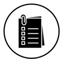 Attach document black filled icon