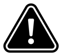 Warning attention sign black filled icon