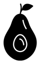 Avocado black filled icon