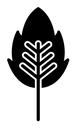 Birch leaf black filled icon