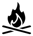 Bonfire black filled icon