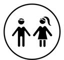 Boy and girl black filled icon