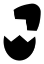Broken egg black filled icon
