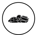 Car crash black filled icon