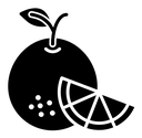Citrus fruit black filled icon
