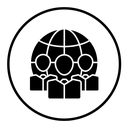 Clients worldwide black filled icon