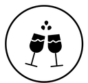 Clinking glasses black filled icon