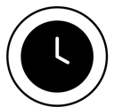 Clock black filled icon