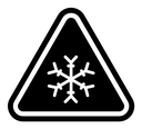 Cold warning sign black filled icon