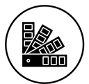 Color swatch black filled icon