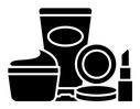 Cosmetics black filled icon