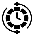 Course of time black filled icon