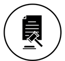 Court decision black filled icon