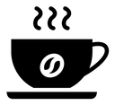 Cup of coffee black filled icon