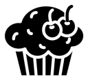Cupcake black filled icon