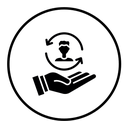 Customer retention black filled icon