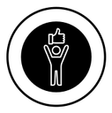 Customer satisfaction black filled icon