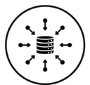 Data aggregation black filled icon