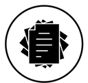 Document papers pile black filled icon